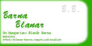 barna blanar business card